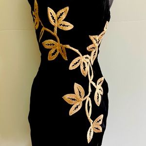 Vintage 1980’s Black Strapless Cocktail Short Dress